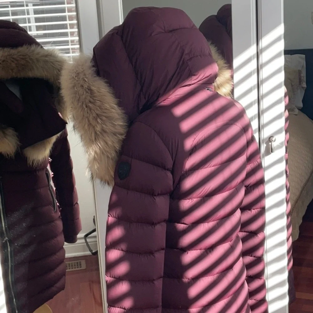 Rudsak Melodic Quilted Down Winter Coat / WITH OR WITHOUT FUR/ Burgundy / Medium - Picture 6 of 16